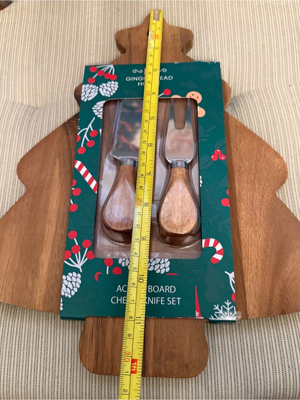 Acacia Board Cheese Knife Set - Brown - Picture 10 of 11